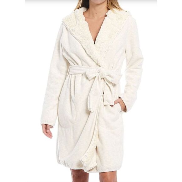 UGG Portola Reversible Jersey Hoodie Short Wrap Cozy...